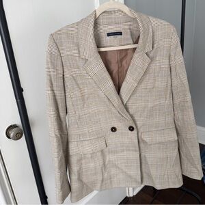Tommy Hilfiger Beige Plaid Blazer
